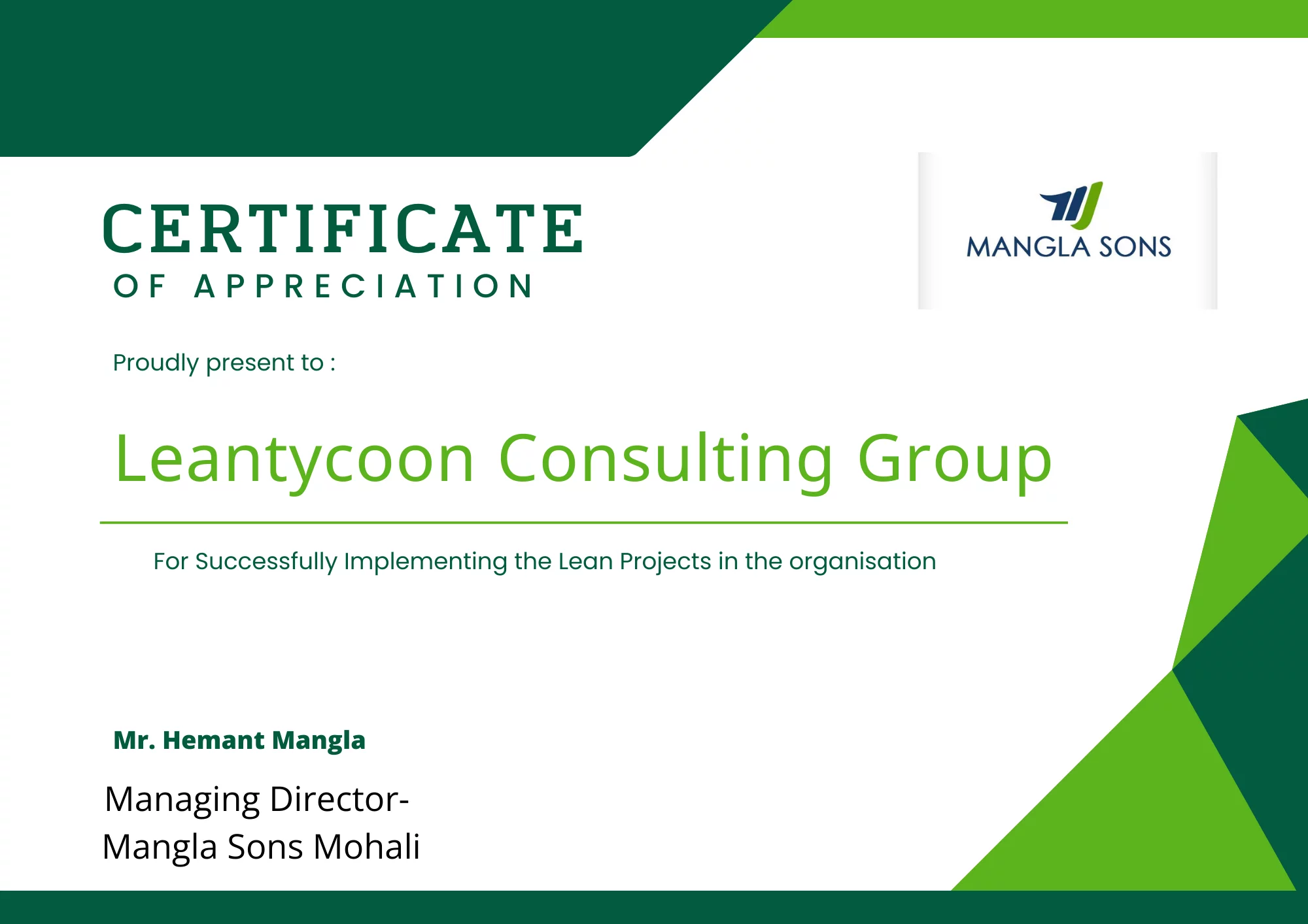 leantycoon certificates